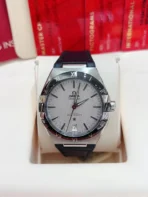 OMEGA Constellation Automatic Mechanical Movement 41mm Grey Dial Stainless Steel Case Alligator Leather Rubber Strap - Image 7