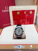 OMEGA Constellation Automatic Mechanical Movement 41mm Grey Dial Stainless Steel Case Alligator Leather Rubber Strap - Image 3