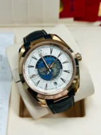 OMEGA Seamaster AQUA TERRA 150m Automatic Mechanical Movement Men's Watch Swiss Watch Silver Dial Leather Strap 43mm - Image 4