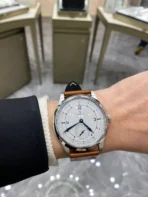 OG SPECIALITIES manual mechanical movement CK 859 replica version Master Chronometer Men's watch Swiss watch 39mm silver dial leather strap - Image 3