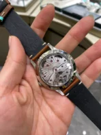 OG SPECIALITIES manual mechanical movement CK 859 replica version Master Chronometer Men's watch Swiss watch 39mm silver dial leather strap - Image 4