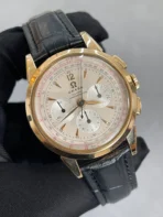 OMEGA SPECIALITIES series manual mechanical movement 30 meters waterproof men's watch Swiss watch 39mm beige dial red gold case crocodile leather strap - Image 2