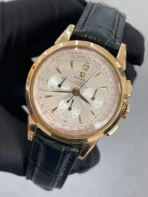 OMEGA SPECIALITIES series manual mechanical movement 30 meters waterproof men's watch Swiss watch 39mm beige dial red gold case crocodile leather strap - Image 3
