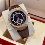 Omega Constellation series automatic mechanical movement anti-magnetic calendar women's watch Swiss watch 34mm red dial rose gold case crocodile leather strap - Image 3