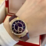 Omega Constellation series automatic mechanical movement anti-magnetic calendar women's watch Swiss watch 34mm red dial rose gold case crocodile leather strap - Image 7