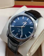 Omega Constellation Globemaster Automatic Mechanical Movement 100m Waterproof Men's Watch Swiss 39mm Blue Dial Leather Strap - Image 4