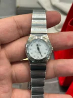 Omega Constellation Series 150m Quartz Movement 100m Waterproof Women's Watch Swiss Watch 24mm White Dial Stainless Steel Case - Image 5