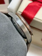 Omega Speedmaster 38mm Automatic Mechanical Movement Women's Watch Swiss Watch 38mm Brown Dial Alligator Leather Strap - Image 3