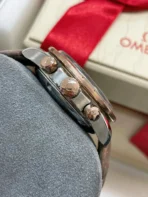 Omega Speedmaster 38mm Automatic Mechanical Movement Women's Watch Swiss Watch 38mm Brown Dial Alligator Leather Strap - Image 4