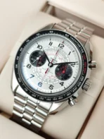 Omega Speedmaster Automatic Mechanical Movement 50m Waterproof Men's Watch Swiss 43mm Silver Dial - Image 2
