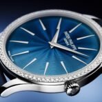 Patek Philippe Calatrava 35mm 18ct White Gold Blue Dial Diamond Set Bezel Ladies Watch - Image 3