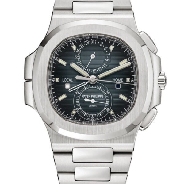 Patek Philippe Nautilus 40 mm Steel Nautilus Travel Time Chronograph Blue Dial 59901A 011