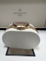 Patek Philippe Nautilus Automatic Rose Gold Baguette Cognac Bezel 71181300R 001 - Image 4
