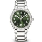 Patek Philippe Twenty 4 36mm Olive Green Sunburst Dial & Diamond Bezel Ladies Watch