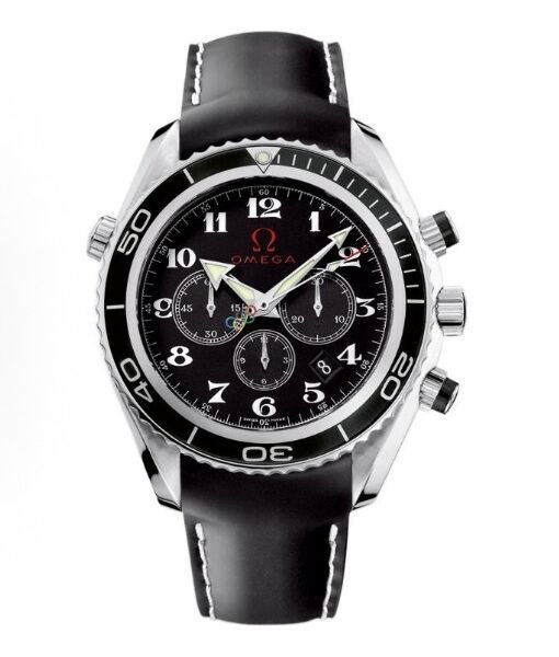 OMEGA SPECIALITIES series automatic mechanical movement date display chronograph men's watch Swiss watch 45.5mm black dial leather strap