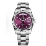 Rolex Day-Date Automatic Mechanical Movement Date Display Unisex Swiss 36mm Purple Dial m118239-0304
