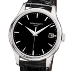 Patek Philippe Calatrava 18ct White Gold 39mm Black Dial Men’s Leather Strap Watch - Image 2