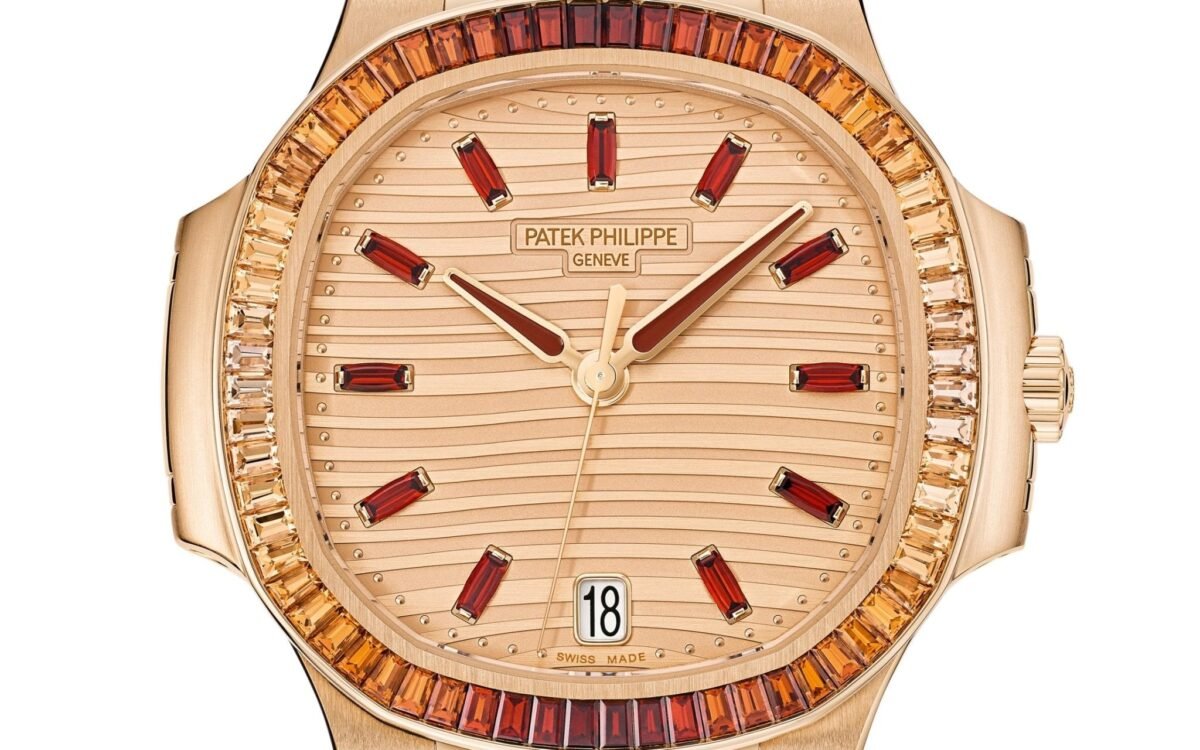 Patek Philippe Nautilus Automatic Rose Gold Baguette Cognac Bezel 71181300R 001 - Image 10