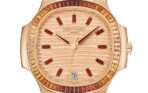 Patek Philippe Nautilus Automatic Rose Gold Baguette Cognac Bezel 71181300R 001 - Image 10