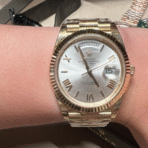 2025 Smartwatch Day-Date 128238 Gold model with white dial - Image 4