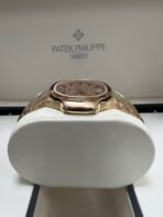 Patek Philippe Nautilus Automatic Rose Gold Baguette Cognac Bezel 71181300R 001 - Image 3