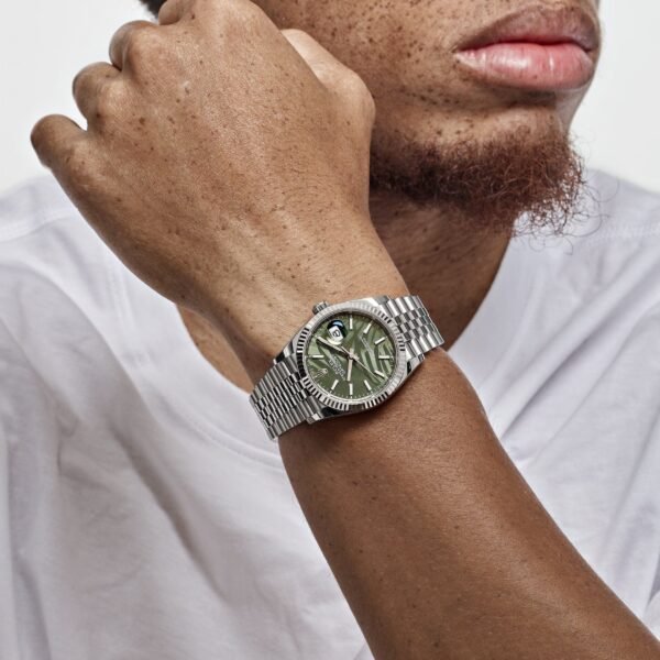 2025 Watch Datejust 126234 White Gold Stainless Steel Olive Green Palm Motif Dial