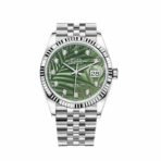 2025 Watch Datejust 126234 White Gold Stainless Steel Palm Motif Diamond Dial Jubilee (2023) - Image 3