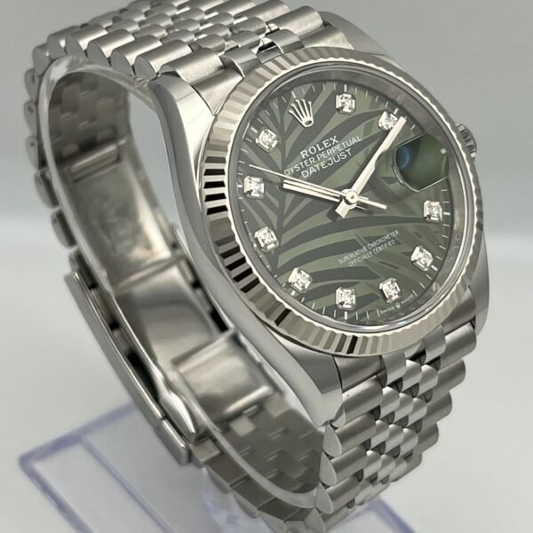 2025 Watch Datejust 126234 White Gold Stainless Steel Palm Motif Diamond Dial Jubilee (2023)