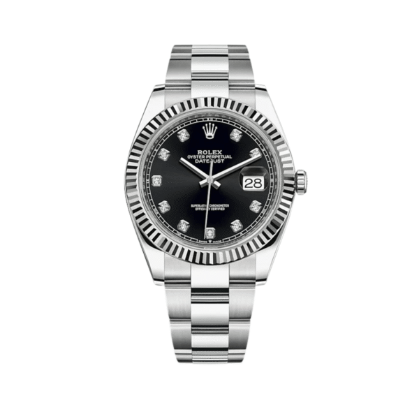 2025 Watch Datejust 126334 Stainless Steel Black Diamond Dial Oyster