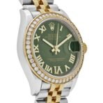 2025 Watch Datejust 278383RBR Two-Toned Yellow Gold Stainless Steel Green Roman Dial Diamond Bezel - Image 3