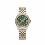 2025 Watch Datejust 278383RBR Two-Toned Yellow Gold Stainless Steel Green Roman Dial Diamond Bezel - Image 5