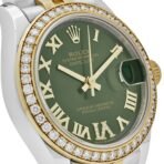 2025 Watch Datejust 278383RBR Two-Toned Yellow Gold Stainless Steel Green Roman Dial Diamond Bezel - Image 2