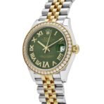 2025 Watch Datejust 278383RBR Two-Toned Yellow Gold Stainless Steel Green Roman Dial Diamond Bezel - Image 6