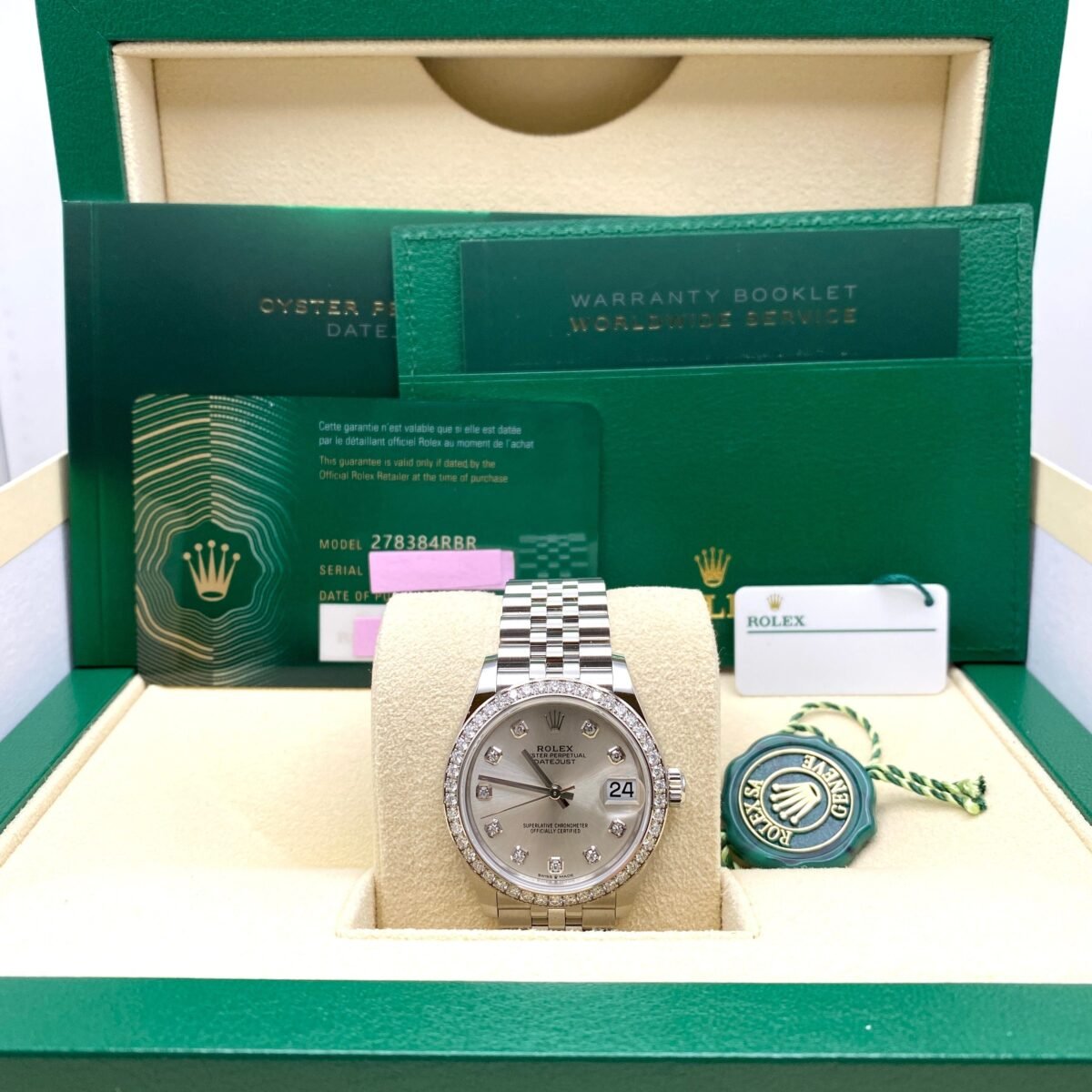 2025 Watch Datejust 278384RBR White Gold Stainless Steel Silver Dial - Image 4