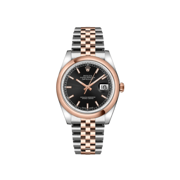 2025 Watch Datejust 116201 Stainless Steel Rose Gold Black Dial