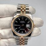 2025 Watch Datejust 116201 Stainless Steel Rose Gold Black Dial - Image 5