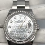 2025 Watch Datejust 126284RBR Stainless Steel White Gold Mother of Pearl Dial - Image 4
