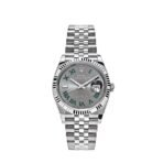 2025 Watch Datejust 126234 White Gold Stainless Steel Slate 'Wimbledon' Dial Jubilee - Image 4