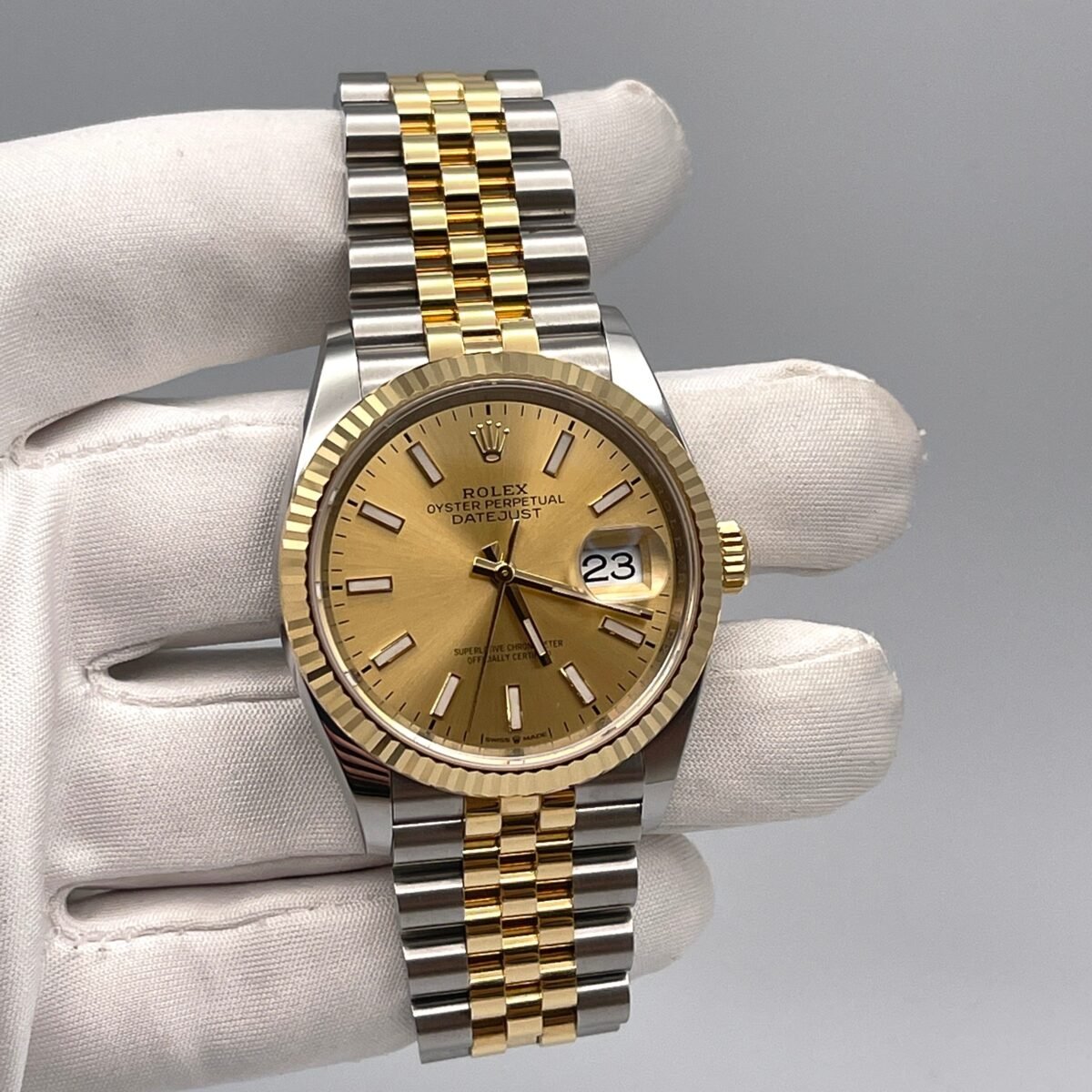 2025 Watch Datejust 126233 Stainless Steel Yellow Gold Champagne Dial Jubilee - Image 3