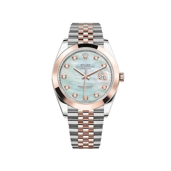 2025 Watch Datejust 126301 Stainless Steel Rose Gold Mother of Pearl Diamond Dial Jubilee