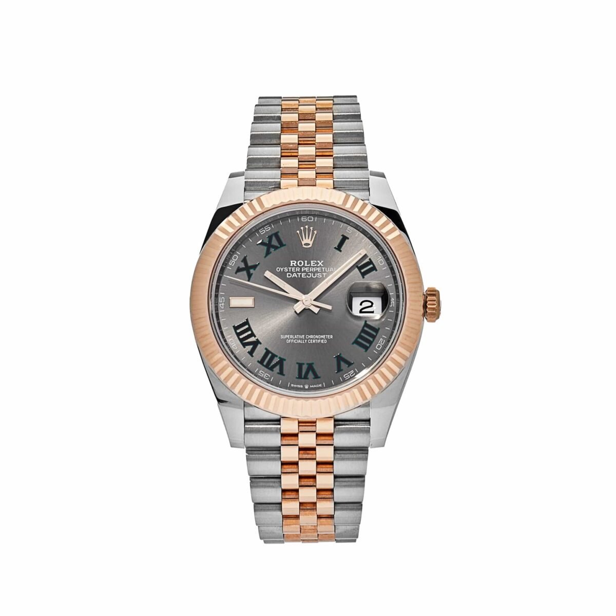 2025 Watch Datejust 126331 Rose Gold Stainless Steel Wimbledon Dial Jubilee - Image 2