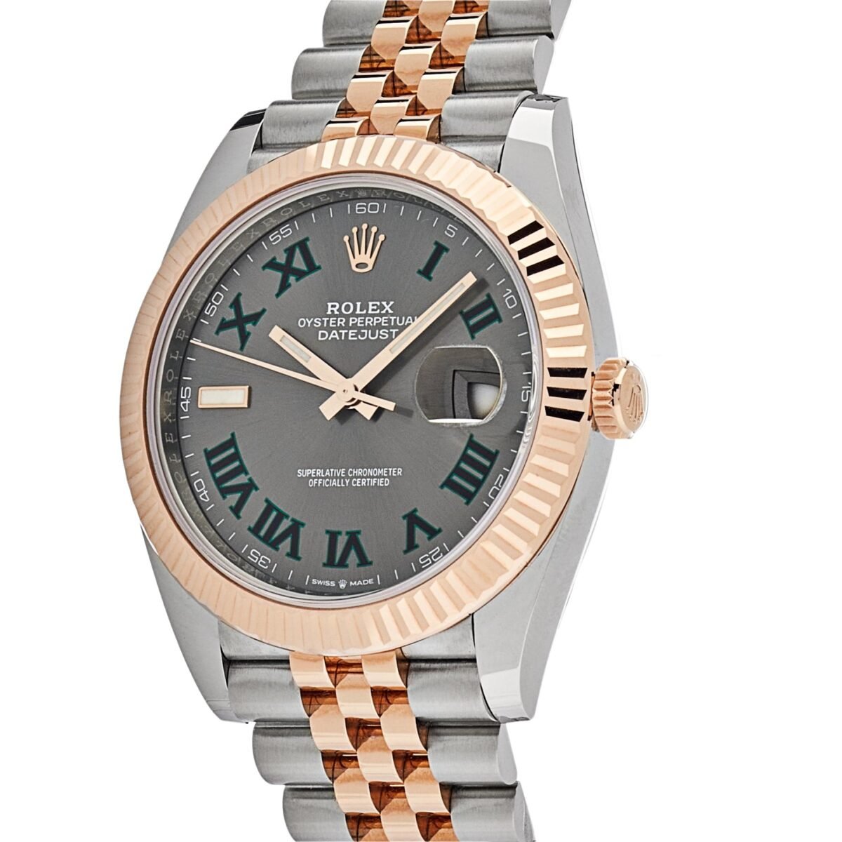 2025 Watch Datejust 126331 Rose Gold Stainless Steel Wimbledon Dial Jubilee - Image 4