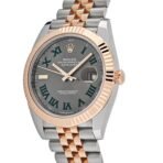 2025 Watch Datejust 126331 Rose Gold Stainless Steel Wimbledon Dial Jubilee - Image 4