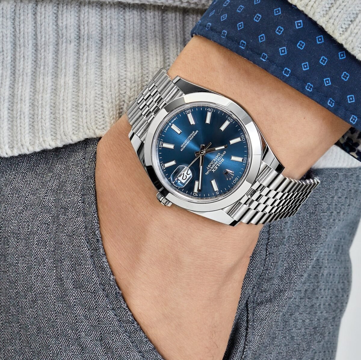 2025 Watch Datejust 126300 Stainless Steel Blue Dial Jubilee - Image 8