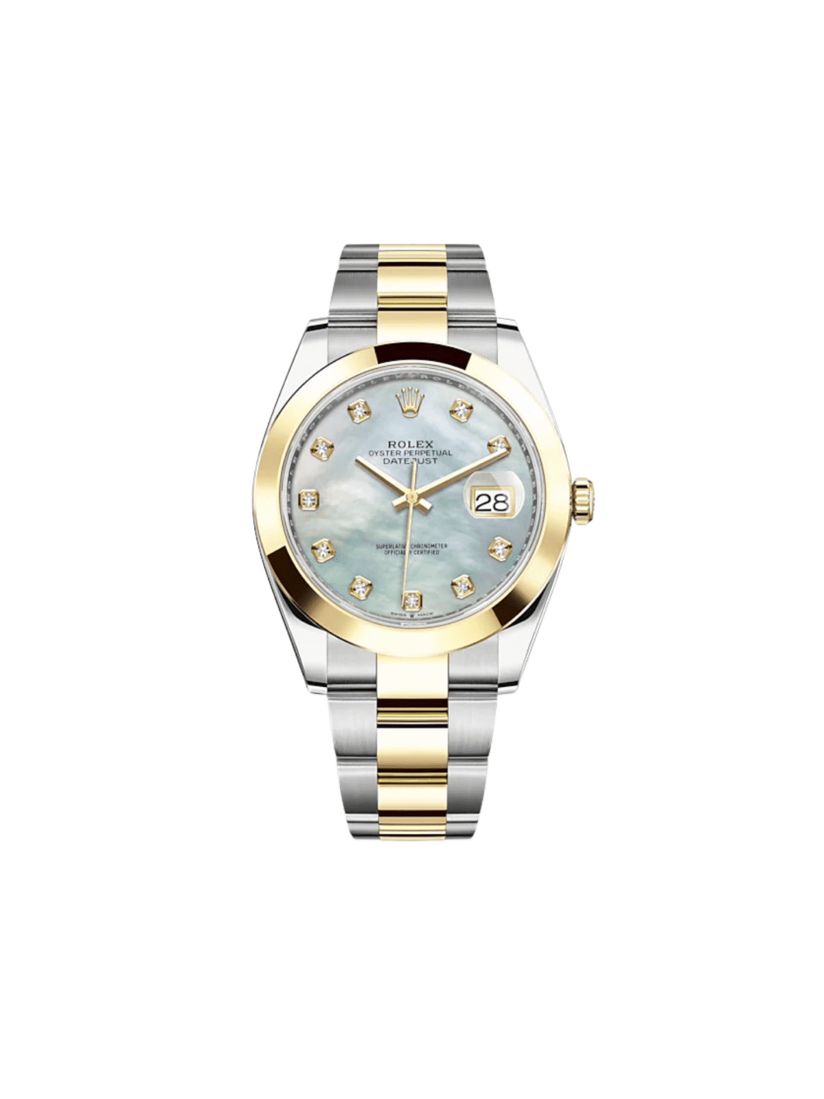 2025 Watch Datejust 126303 Stainless Steel Yellow Gold Mother of Pearl Diamond Dial - Image 1