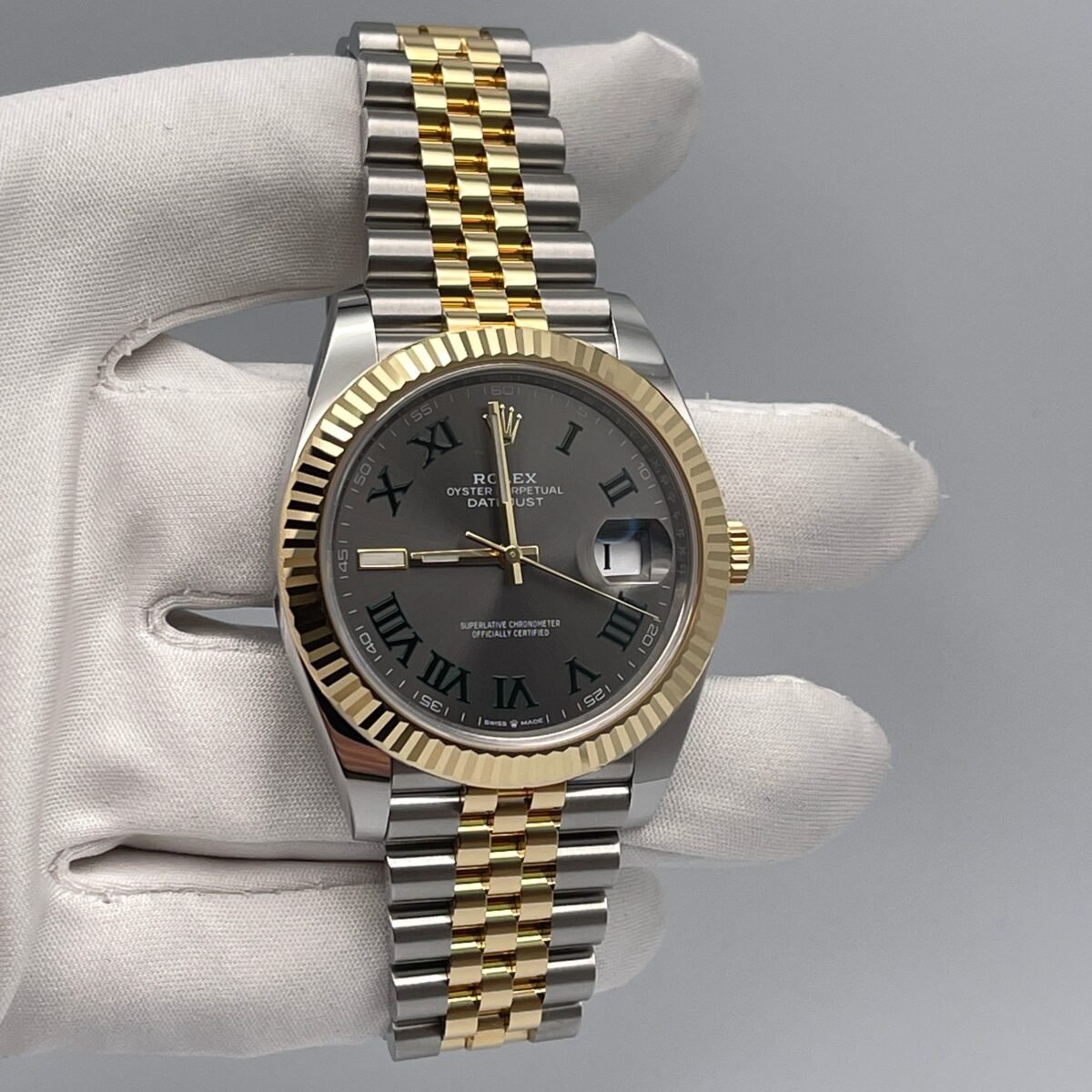 2025 Watch Datejust 126333 'Wimbledon' Yellow Gold Stainless Steel Slate Jubilee - Image 3