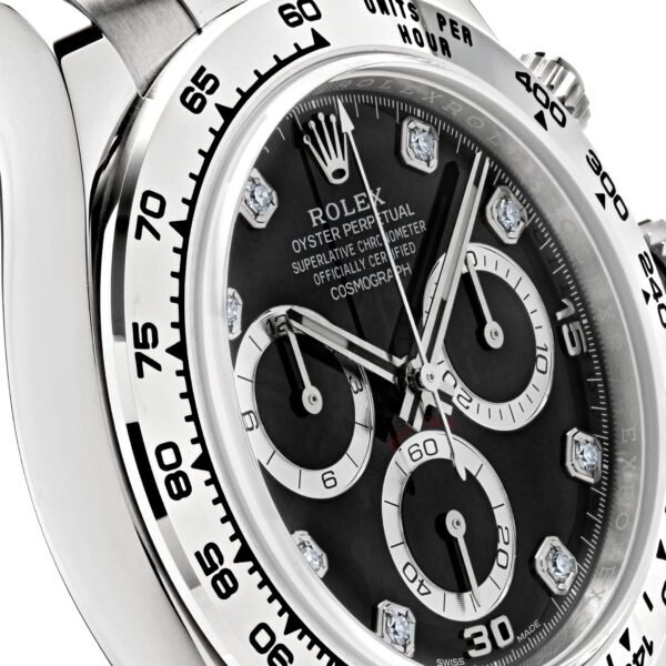 2025 Watch Daytona 116509 White Gold Black Diamond Dial