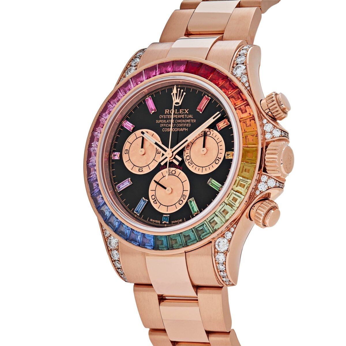 2025 Watch Daytona 116595RBOW 'Rainbow' Rose Gold Black Dial Sapphire Bezel - Image 4
