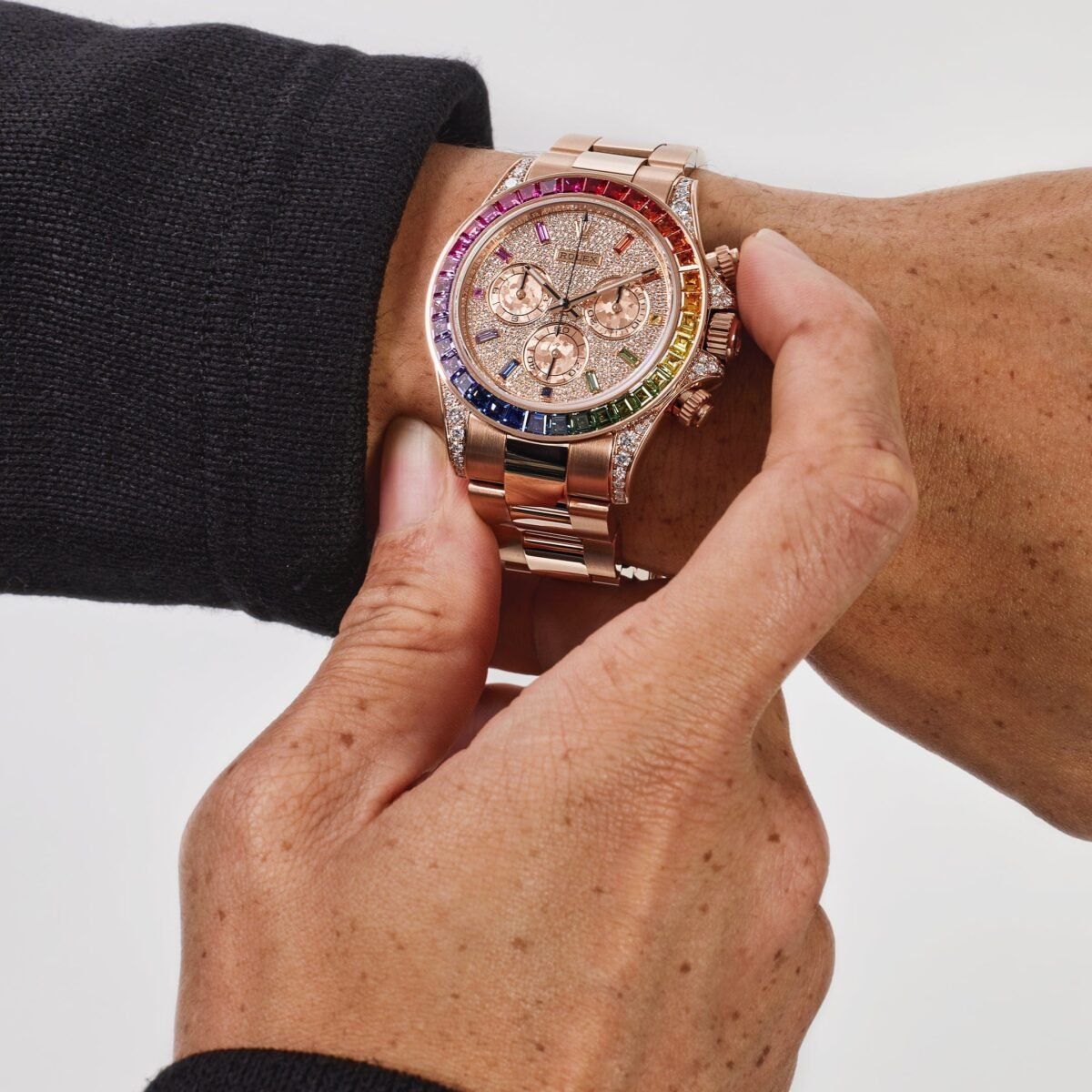2025 Watch Daytona 116595RBOW 'Rainbow' Rose Gold Pave Diamond Dial Sapphire Bezel (2022) - Image 8