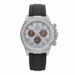2025 Watch Daytona Cosmograph 126589RBR White Gold Diamond Mother of Pearl Dial Diamond Bezel - Image 7